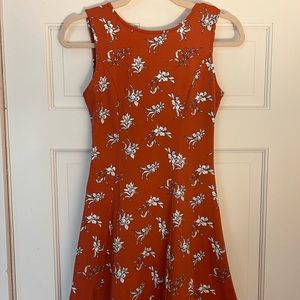 Forever21 Coral Floral Skater Dress